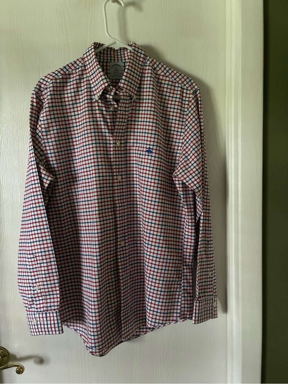 Brooks Brothers Red White and Blue Checked Button-Down Shirt